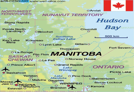 Bản đồ tỉnh Manitoba, Canada