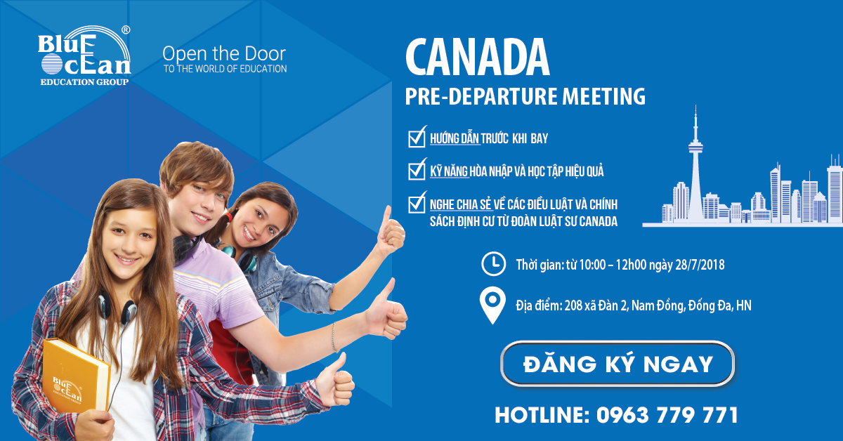 Canada Pre-Departure hướng dẫn học sinh trước khi bay
