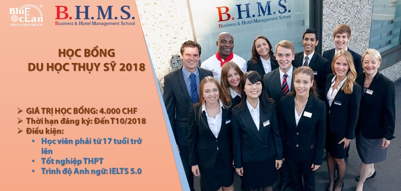 Học bổng du học Thụy Sĩ 2018 từ trường BHMS